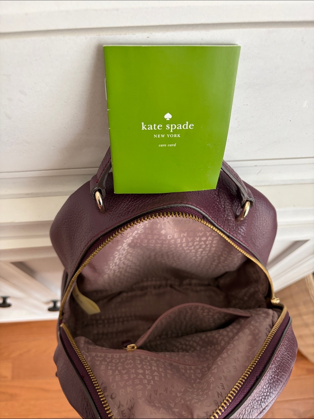 kate spade Pebbled Leather Mini Backpack - Plum/Burgundy - Picture 4 of 4